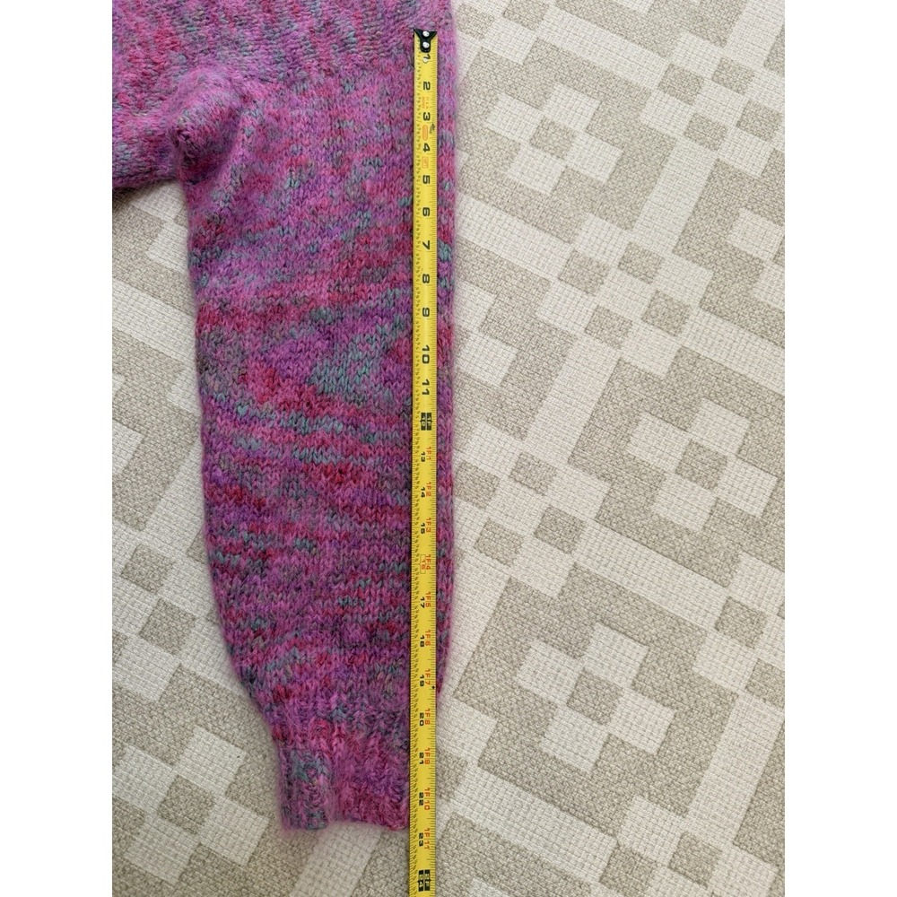 Vintage Mohair Wool Blend Sweater Size Large Boxy Cozy Fit Hand Sewn - Picture 4 of 7
